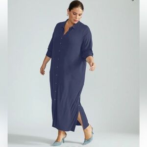 Universal Standard Sally Liquid Jersey Shirt Dress Size Small = 14/16